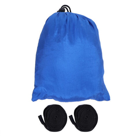 Portable Camping Travel Double Hammock Hanging Bed with Tree Strap (Blue)