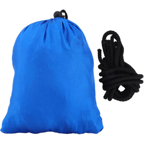 Portable Camping Travel Double Hammock Hanging Bed with Tree Strap (Dark Blue)