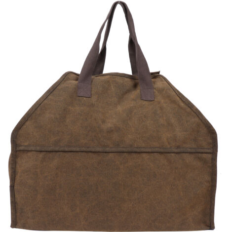 Portable Canvas Log Carrier Firewood Storage Tote Bag Organizer Fireplace Accessories