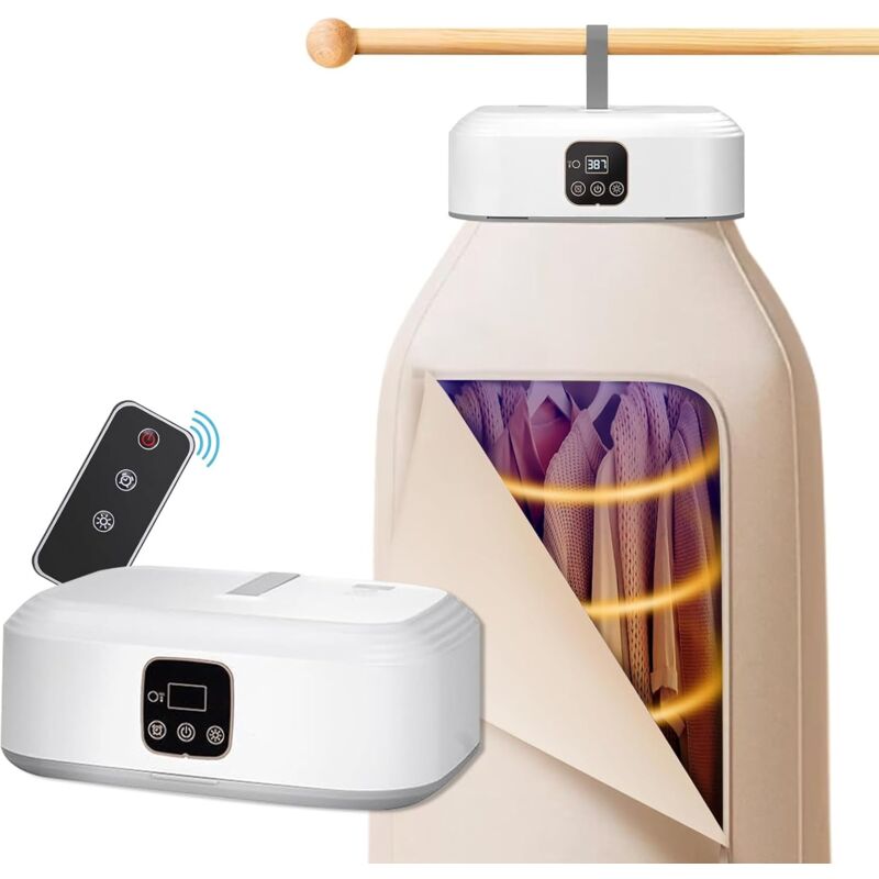 Portable Clothes Dryer,Mini Laundry Dryers with Remote Control, Small Compact Foldable Electric Drying Machine with Dry Bag for Travel,RV,