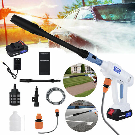 600W 12v 48V Cordless High Pressure Car Wash Water Spray Gun Wireless  Rechargeable Car Washer Water Jet