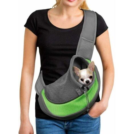 Portable Dog Carrier Bag, Breathable Mesh Shoulder Bag for Dogs and Cats, Puppy Shoulder Bag for Pets, Adjustable Sling Carrier Bag, Travel Bag for Small Animals, Dog (S)