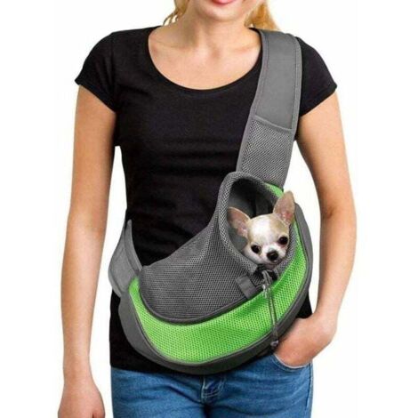Portable Dog Carrier Bag, Breathable Mesh Shoulder Bag for Dogs and Cats, Puppy Shoulder Bag for Pets, Adjustable Sling Carrier Bag, Travel Bag for Small Animals (S)