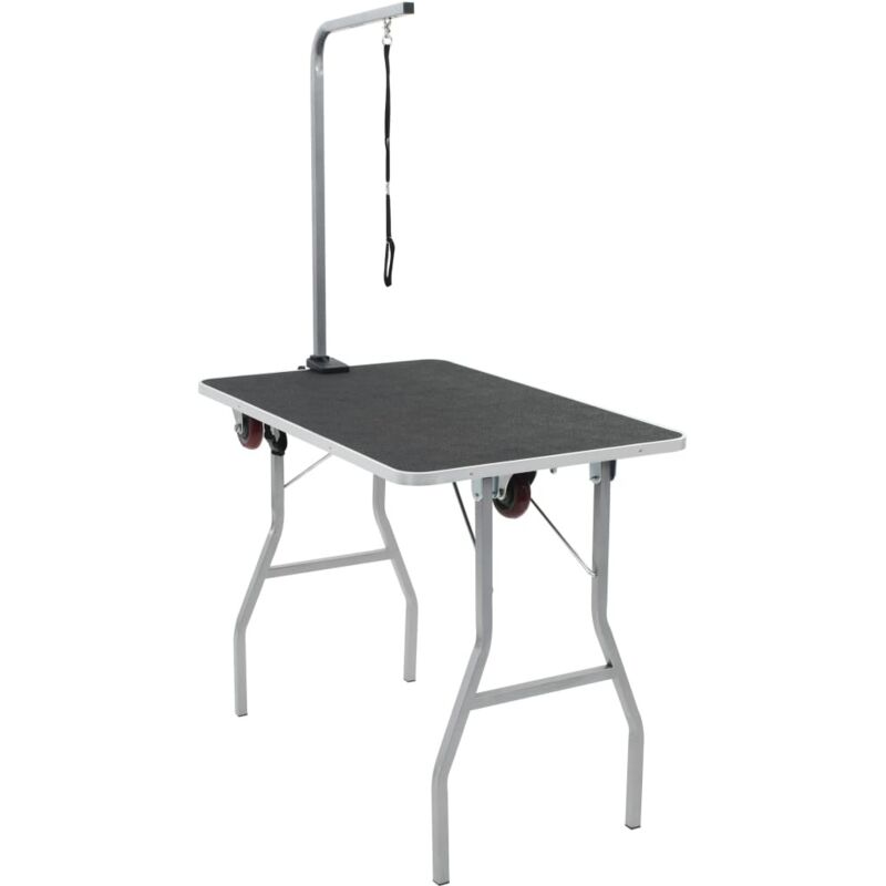 Portable Dog Grooming Table With Castors Vidaxl