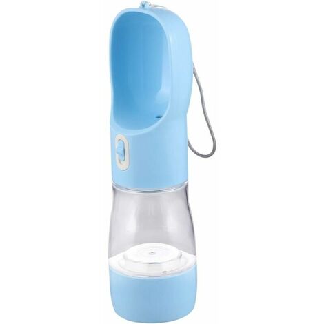 Portable Dog Water Bottle - Waterproof Dog Water Food Dispenser Lightweight Mug - Travel Dog Water Container for Dogs & Cats (Blue)
