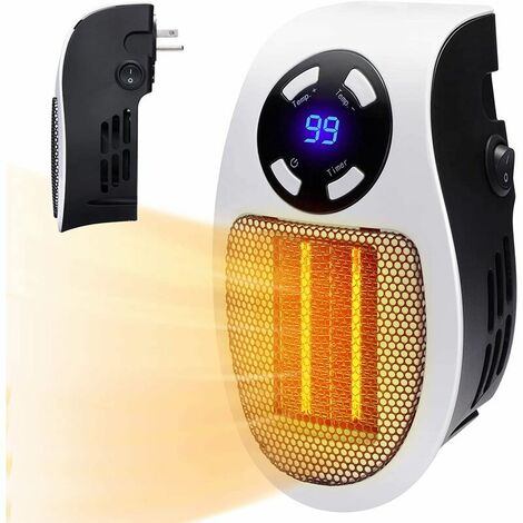 Portable Electric Heater Plug in Wall Heater Room Heating Stove Household Radiator Remote Warmer Machine 500W