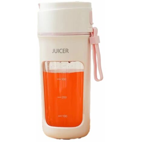 Portable Electric Juicer, Multifunctional Blender, Fruit Extractor, Smoothie Maker, 6 Blades, 1200 mAh, Pink
