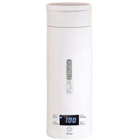 Portable electric kettle (500ml) in 316 stainless steel for on the go, with automatic shut-off, overheat protection, temperature control and 220V connection.