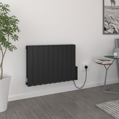 Portable Electric Oil Filled Radiator Wall Mounted Thermostat WiFi Timer Heater Black 1800W