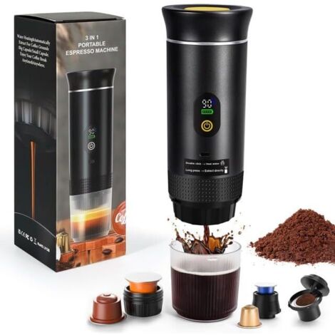 Portable Espresso Machine Electric Capsule Coffee Maker Black