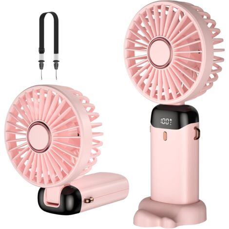 Portable Fan, Mini USB Rechargeable Handheld Fan, Small Pocket Fan with Base, Foldable Desk Fan