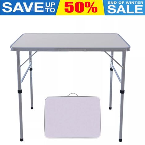 Portable Folding Camping Table Aluminium Carry BBQ Desk Kitchen Outdoor Picnic