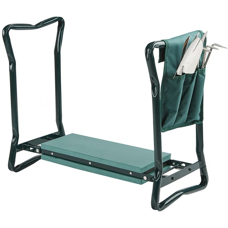 Portable Folding Gardening Kneeler Seat Stool Cushion Knee Pad & Garden Tool Set