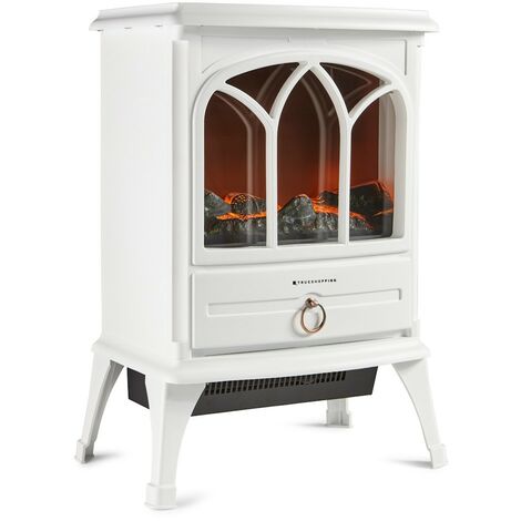 main image of "Portable Freestanding Electric Stove Fireplace Heater 1800W Log Flame Effect"