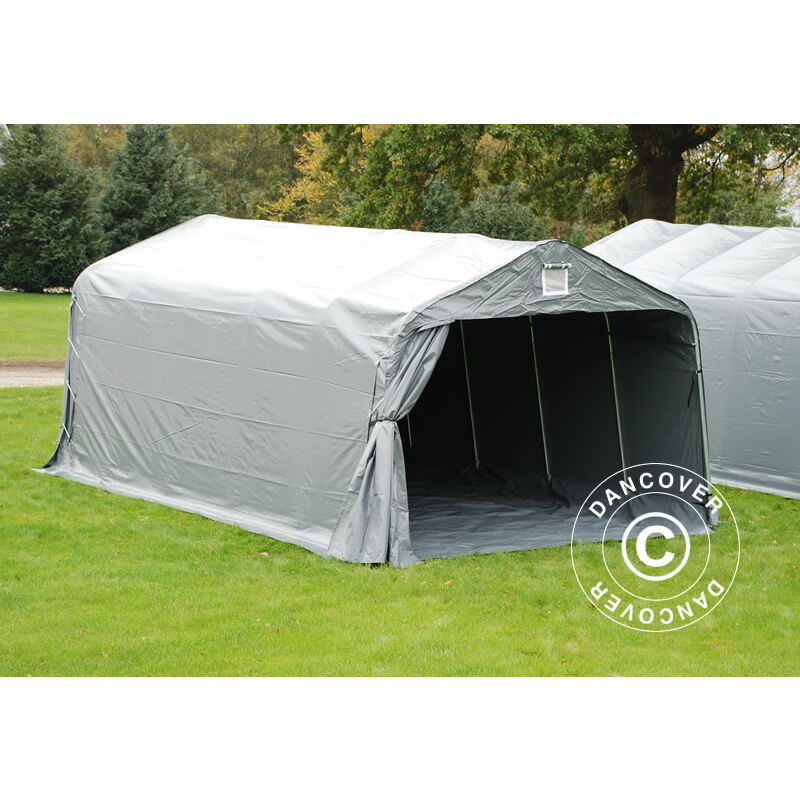 Portable garage Garage tent pro 3.6x6x2.7 m pvc with ground cover, Grey - Grey