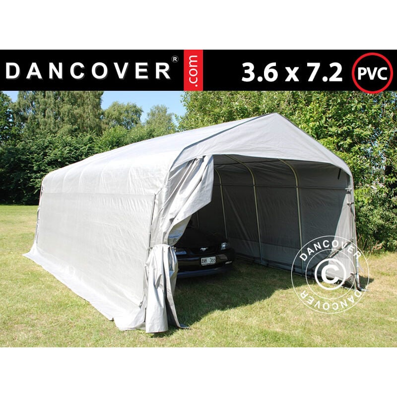 Portable Garage Garage tent PRO 3.6x7.2x2.68 m PVC, Grey