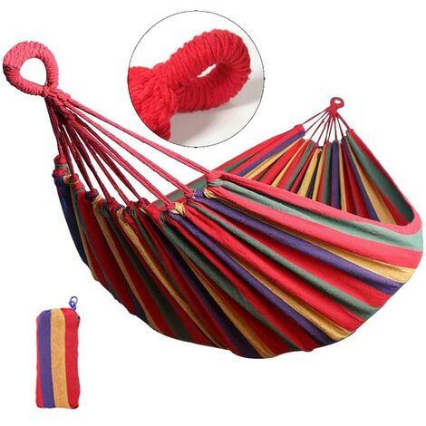 main image of "Portable Hammock Outdoor Garden Swing Hanging Bed Red 185x80cm without Stick"