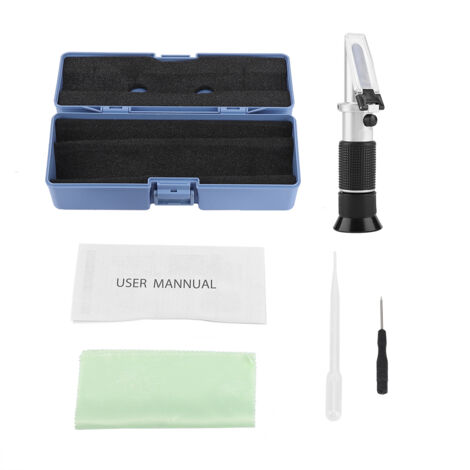 Portable Hand Held Grape and Wine Alcohol Refractometers 0-25% Vol 0-40% Brix 0-22 Baume