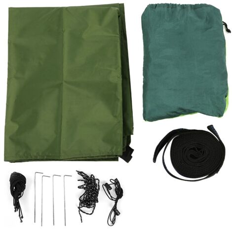 Portable Hanging Camping Hammock with Mosquito Net Canopy Rain Cover for Courtyard Garden