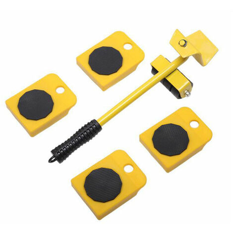 Portable heavy-duty furniture lift for easy and safe movement, suitable for sofas and cabinets - regular yellow