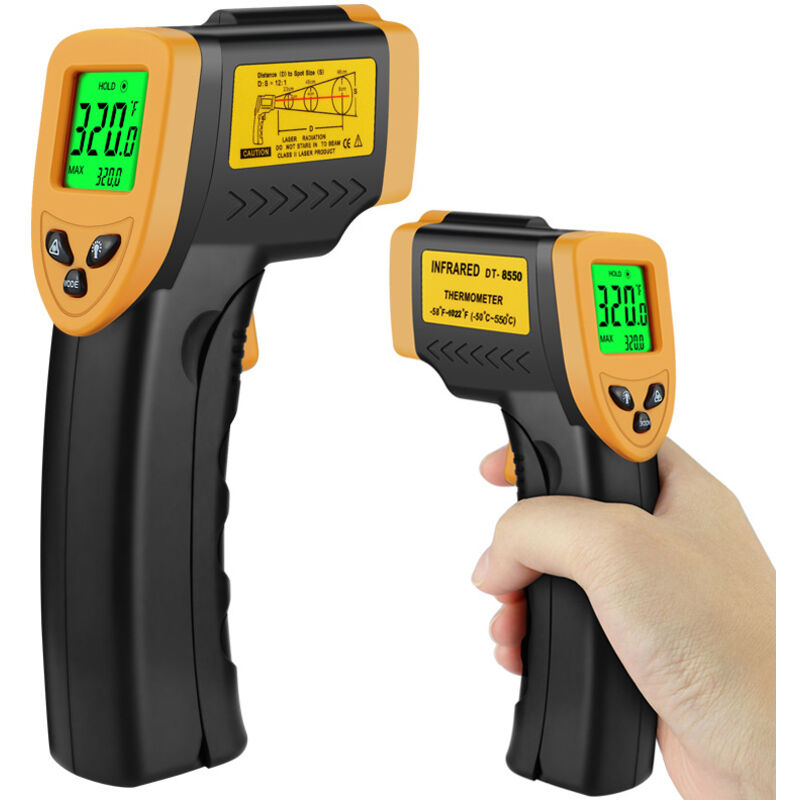 Portable Infrared Thermometer – Contactless Digital Gun with Adjustable Emissivity for Kitchen, Oven, BBQ, Freezer & Meat