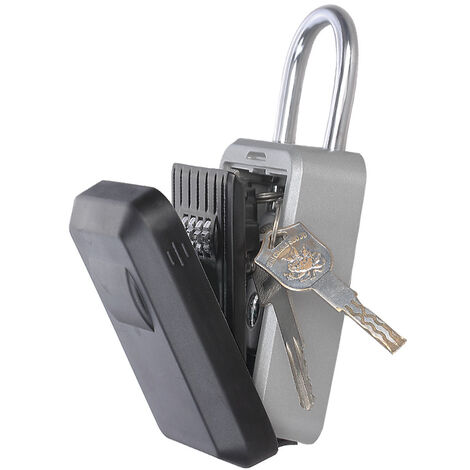 Portable key box, with waterproof lid, combination lock, Black