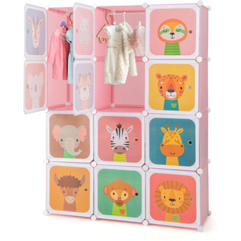 Portable Kids Wardrobe 12-Cube Baby Closet Baby Clothes Storage Organizer