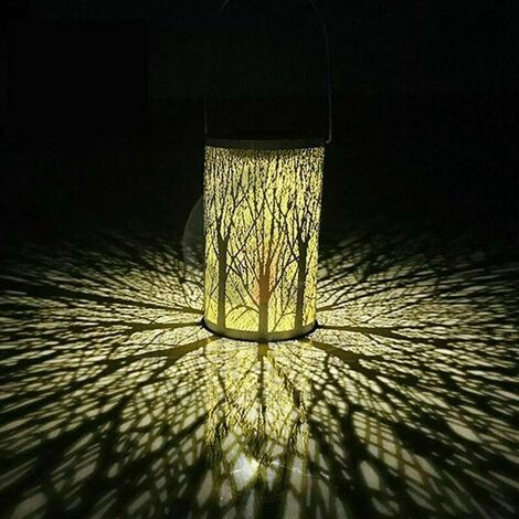 Portable Lantern, Waterproof Garden Decorative Tree Style Projection Lamp with Sun Lamp Suspended Solar Lantern (Tree Style)