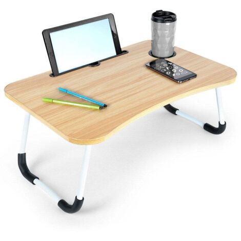 Portable laptop and bedside table with quick folding