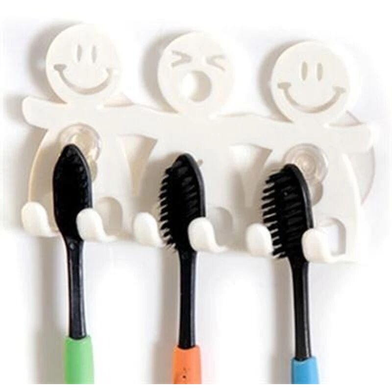 Fortuneville - Portable maison ventouse crochets 5 positions porte-brosse à dents salle de bain ensembles mignon dessin animé ventouse porte-brosse à