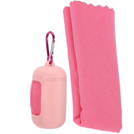 Portable Microfiber QuickDrying Travel Sports Cooling Shower Towel for Outdoor Camping(Pink )