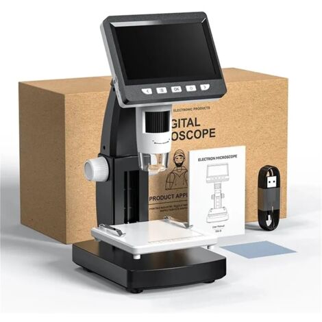 Microscope Numérique Portable 200x Écran IPS 2.0" 8 LED - Loupe Main Pour Enfants Et Étudiants