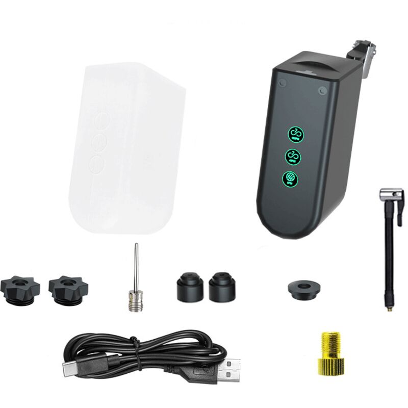 Portable Mini Bike Pump, Bicycle Tire Pump with Auto Shut-off, 630mAh Type-C Rechargeable Battery