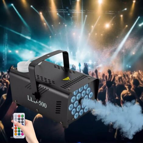 Portable mini Disco machine à fumer 18 LED RGB lumière machine à fumée Halloween machine à fumer 13 couleurs effet de lumière 500W