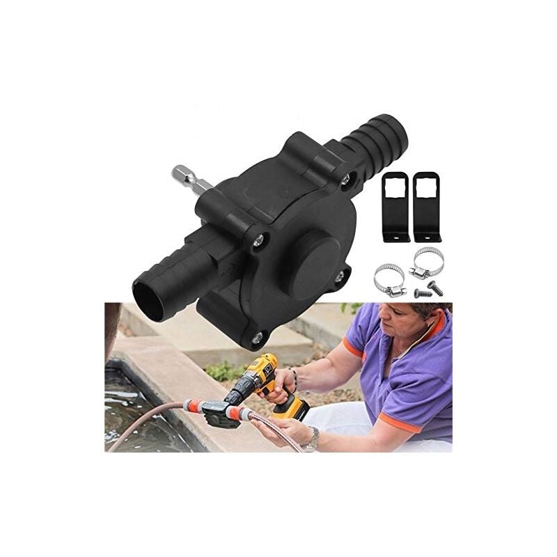 Portable Mini Electric Drill Pump Hand Drill Powered Water Pump Diesel Engines Oil Liquid Water Hand Self Priming Transfer Pumps Fast Pumping Speed