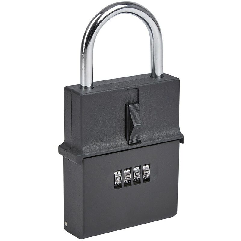 Portable Outdoor Secure Padlock Key Safe - 4 Digit Combination Protected Lockbox