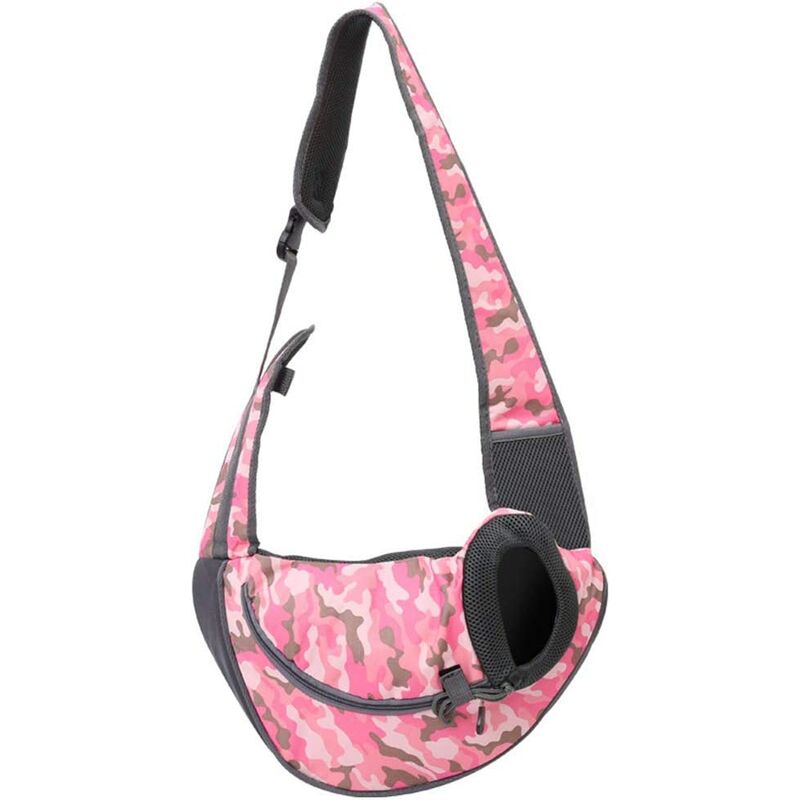 Portable Pet Dogs Chats Puppy Messenger Bag Travel Carrier Pochette à bandoulière Sac de transport en maille respirante S (Camouflage rouge)