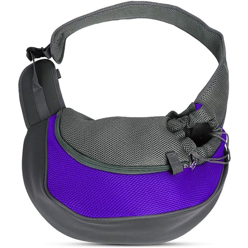 Portable Pet Dogs Chats Puppy Messenger Bag Travel Carrier Pochette à bandoulière Respirant Mesh Carrying Bag L (Violet)