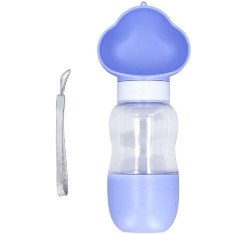 Portable Pet Water Bottle Leakproof Easy Drinking Feeder Water Dispenser for Outdoor Walking Hiking Travel Purple