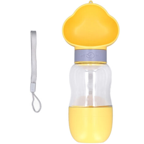 Portable Pet Water Bottle Leakproof Easy Drinking Feeder Water Dispenser for Outdoor Walking Hiking Travel Yellow