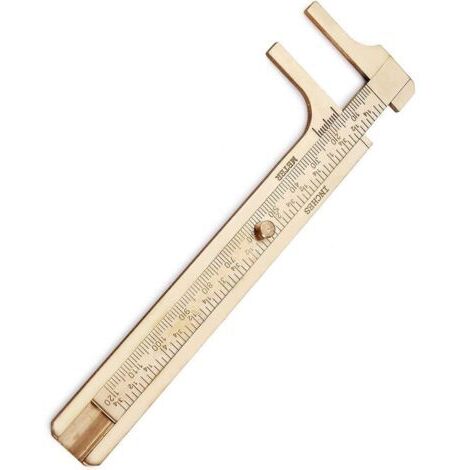 Portable Pieds à Coulisse Vernier en Laiton, Rétro en Métal Règle Règle des Double Échelle mm/pouces en 0-120 mm
