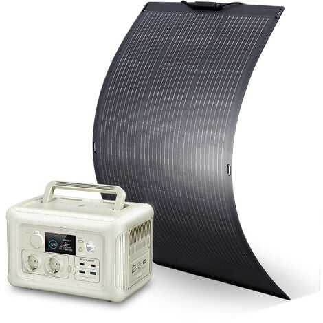 Portable Power Station Solar Generator With 100W Monocrystalline Flexible Solar Panel for Camping Emergency ALLPOWERS R600