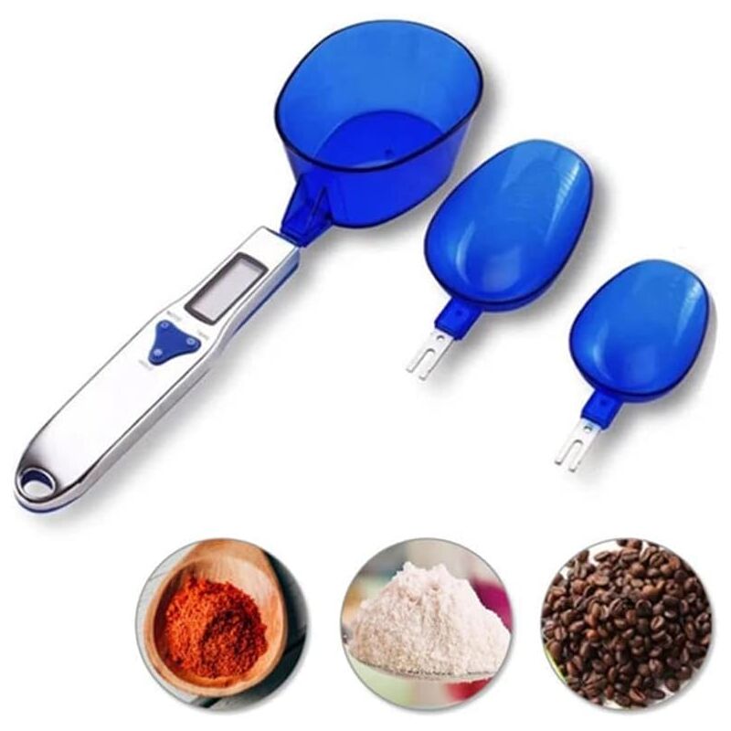 Portable Précis Électronique Numérique Tasse Cuillère Échelle Poids 500/0 , 1 g Échelles De Cuisine Outil De Mesure Bleu Fit Lait Thé Farine Épices