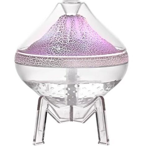 Portable room humidifier for bedroom with faux flame light, 30ml/h mist output, 35dB low noise operation, 360ml capacity