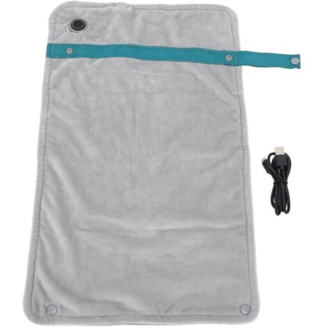 Portable Sans Couverture Chauffante USB, 120x70cm Electrique Couverture Voiture Chauffage, Camping,Maison (Gris) A