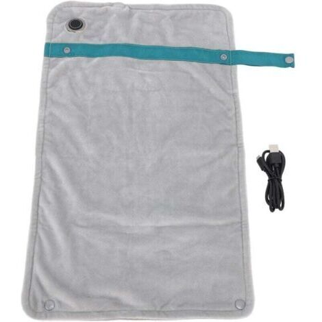 Portable Sans Couverture Chauffante USB, 120x70cm Electrique Couverture Voiture Chauffage, Camping,Maison (Gris) A