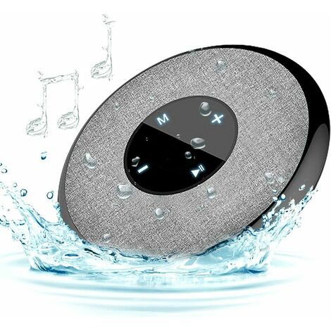 Portable Shower Bluetooth Speaker, IPX6 Waterproof Wireless Shower Speaker Waterproof Bluetooth Shower Radios TWS Stereo for Pool, Bathroom, Swimming Pool,Gray