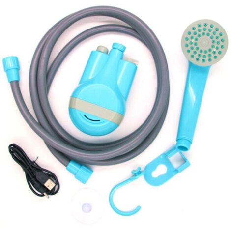 Portable Shower, USB Rechargeable Handheld Shower Pump for Outdoor and Indoor Use with 2 Nozzles for Camping, Travel, Car Washing and Swimming Pool