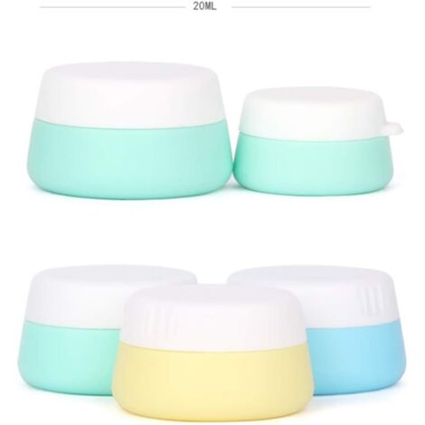 Portable Silicone Cosmétique Vide Pot, Bocal de Voyage Crème Baume Maquillage Récipient de Shampooing Cas, Bote en Silicone sans BPA, Approuvé par la TSA, sans BPA - 3 Pièces 20 ML