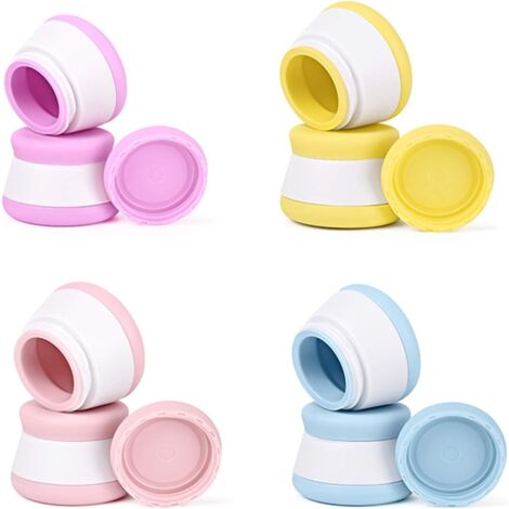 Portable Silicone Cosmétique Vide Pot, Bocal de Voyage Crème Baume Maquillage Récipient de Shampooing Cas, Bote en Silicone sans BPA, Approuvé par la TSA, sans BPA - 4 Pièces 20 ML,